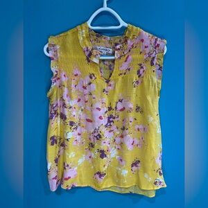 Cottagecore Nanette Lepore Yellow Floral Blouse